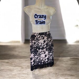 Crazy train Skirt, Cow print, Tassel